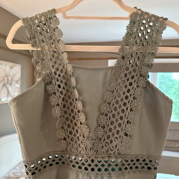 BLUSH BOUTIQUE Teal Blue Lace Trim Romper | Medium - Picture 4 of 11